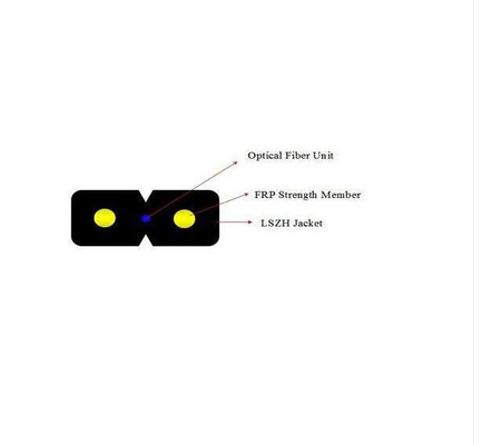FTTHドロップケーブル 室内 1/2コア 弓型 FRP/鋼 強度メンバー