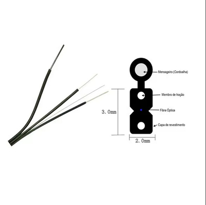 セルフサポート ファイバー オプティック FTTH ドロップケーブル 1/2 ファイバー エリア